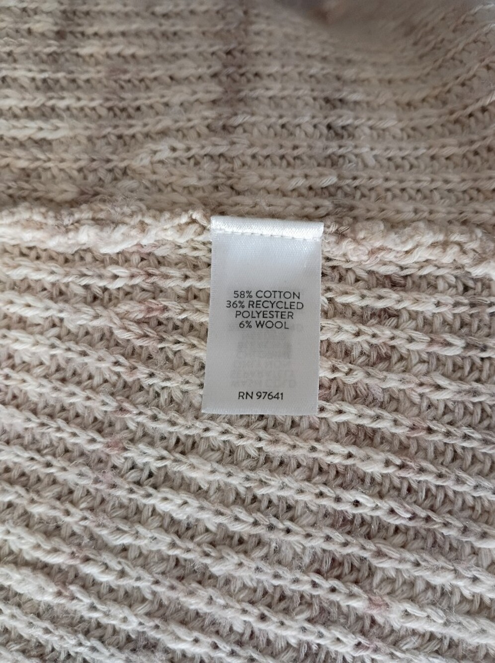 Jjill Pure Jill Women’s Open-Front Long Knit Cardigan Sweater - Cream And Mauve - Picture 3 of 5